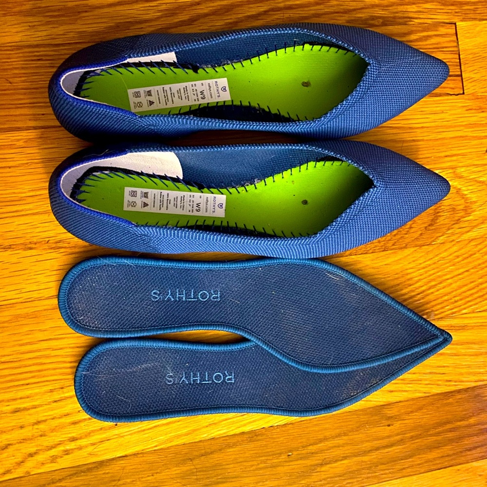 EUC Rothys Ocean Blue points